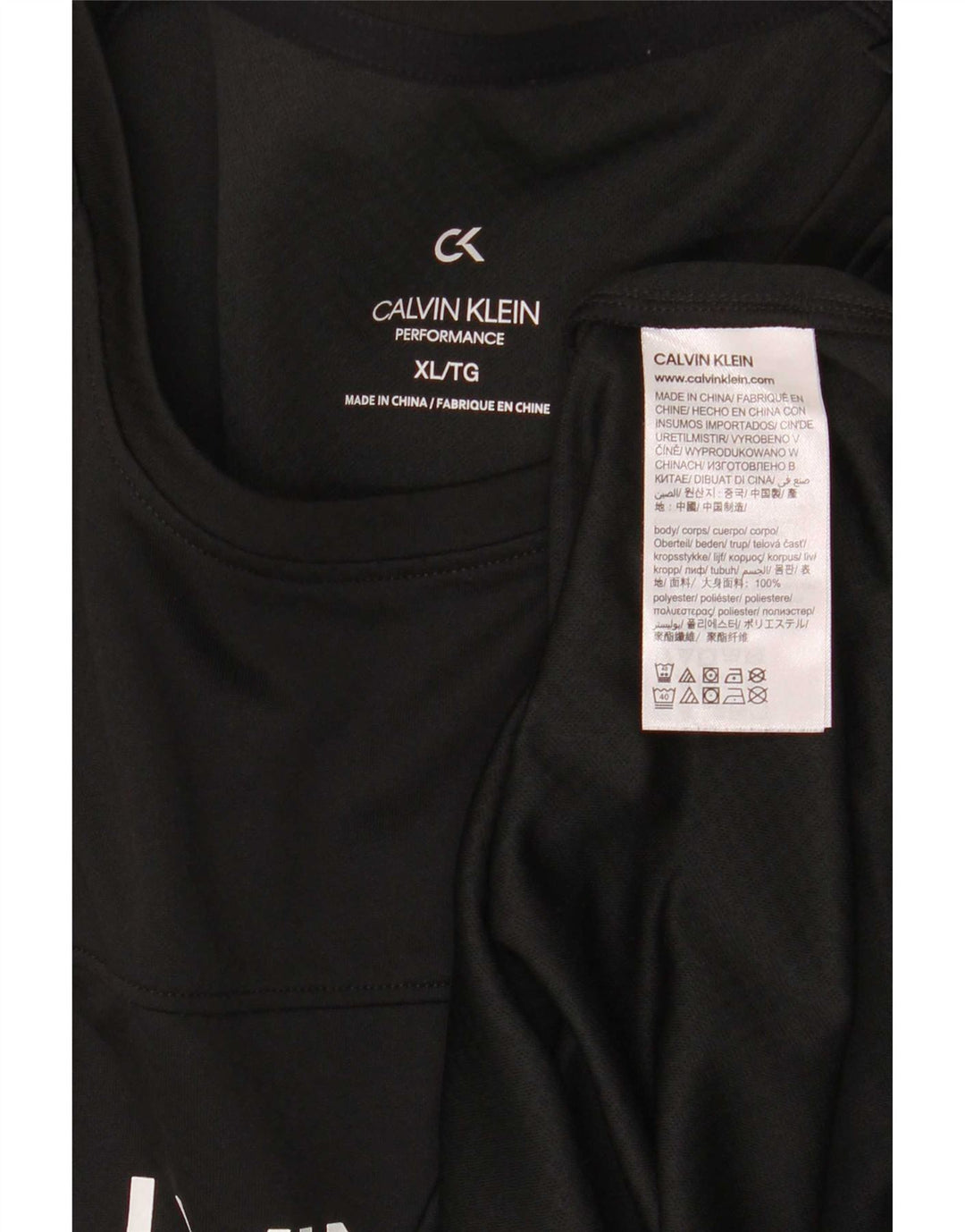 Calvin Klein Herren Performance Graphic T-Shirt Top XL Schwarz Polyester
