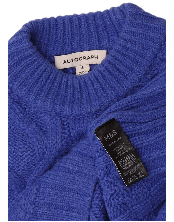 Marks & Spencer Damen Autograph Rollkragenpullover, Gr. 8, Blau