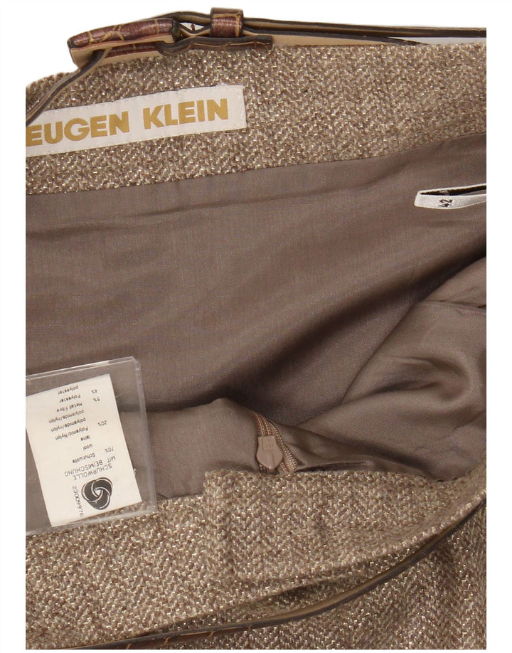 Eugen Klein Damen Bleistiftrock IT 42 Medium W30 Braune Chevron-Wolle