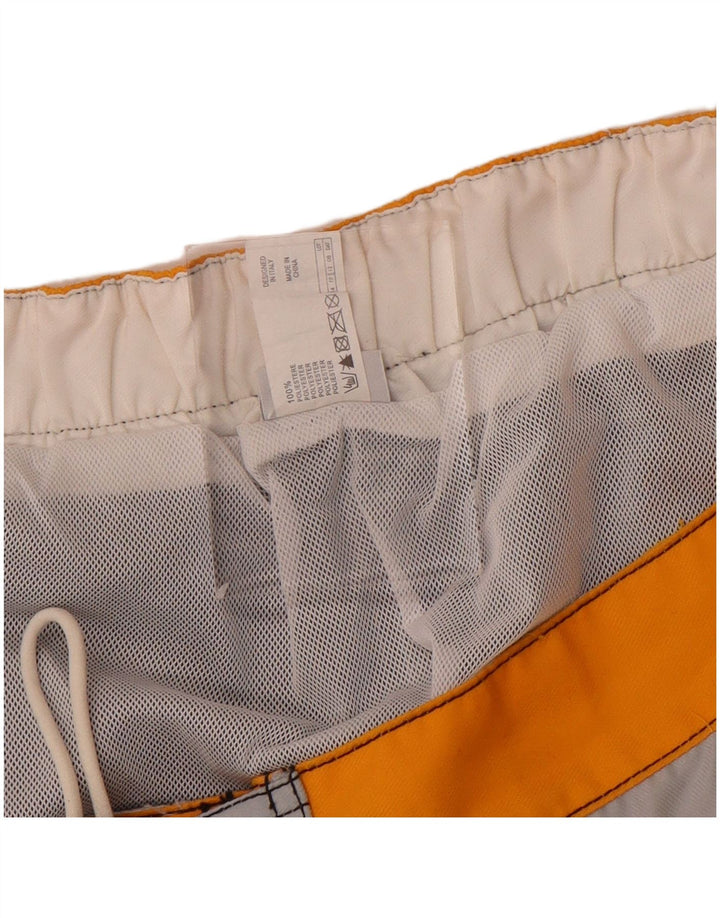 Fila Herren-Badeshorts mit Grafik, groß, graues Farbblock-Polyester