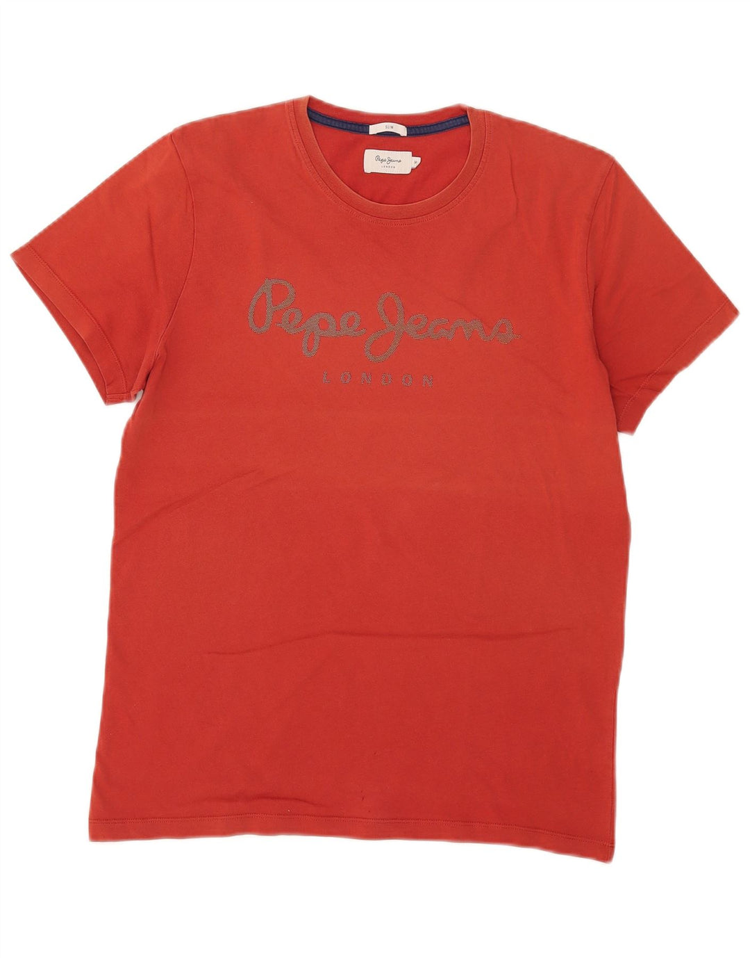 PEPE Jeans Herren Slim Fit Grafik-T-Shirt-Oberteil Mittelrot