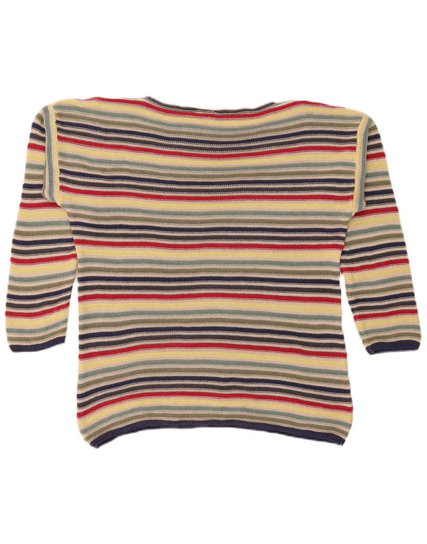 Benetton Damen-Pullover mit U-Boot-Ausschnitt, Gr. 10, Größe S, mehrfarbig