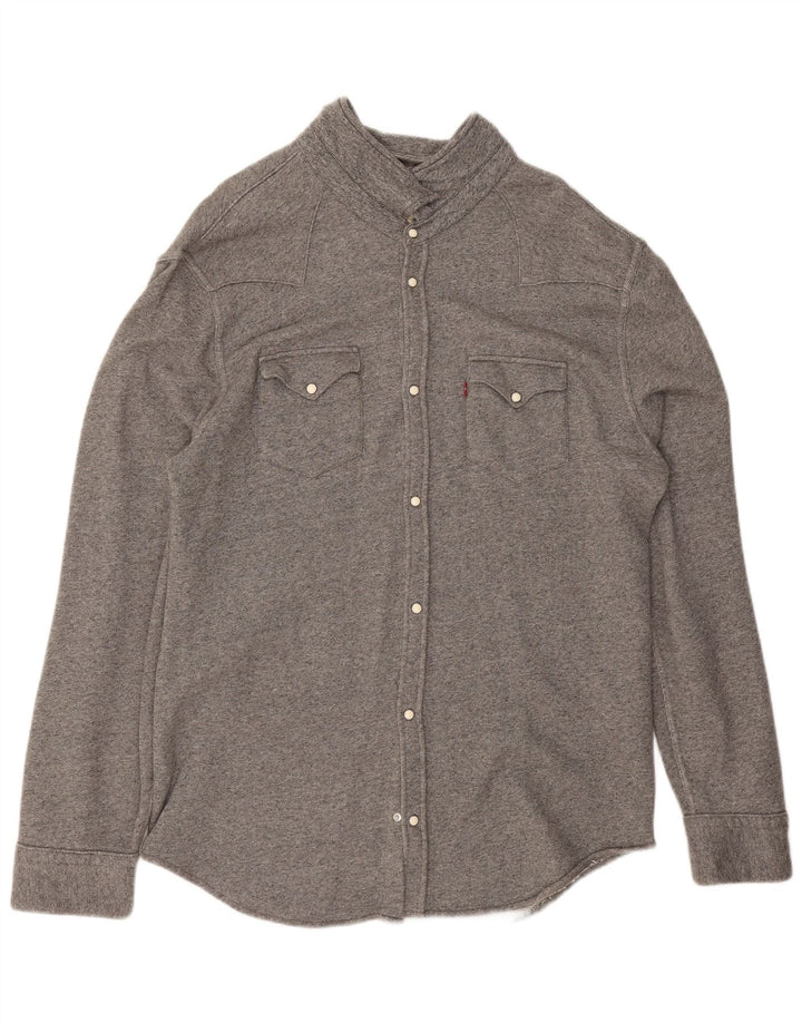 Levi's Herren-Flanellhemd 2XL aus grauer Baumwolle