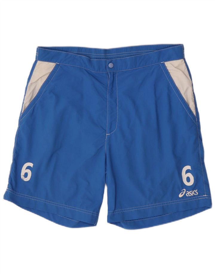 Asics Herren Graphic Chino Shorts XL W36 Blau Colourblock Polyamid