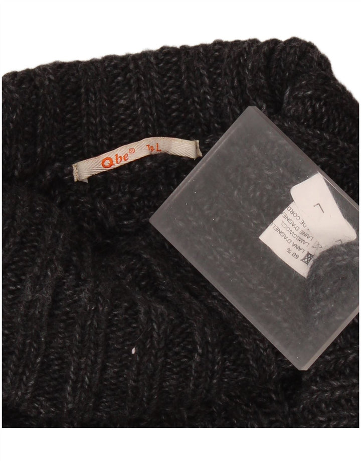 Vintage Herren Rollkragenpullover Pullover Große graue Lammwolle