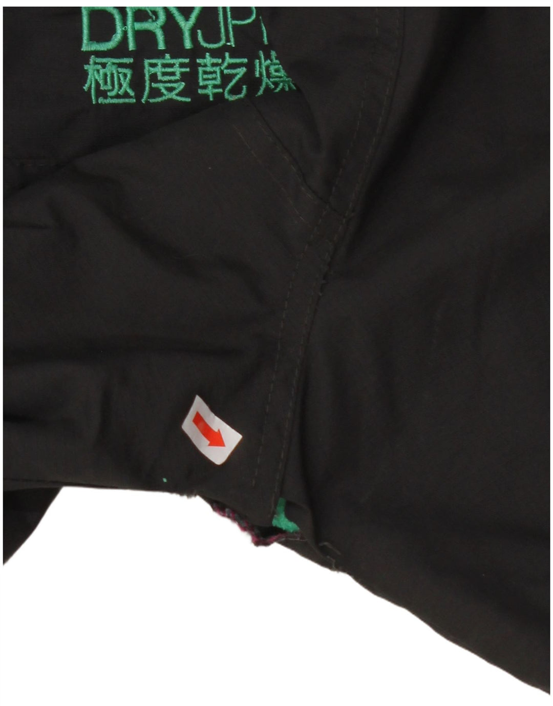 SUPERDRY Damen-Windbreakerjacke mit Kapuze, UK 18, XL, schwarzes Nylon