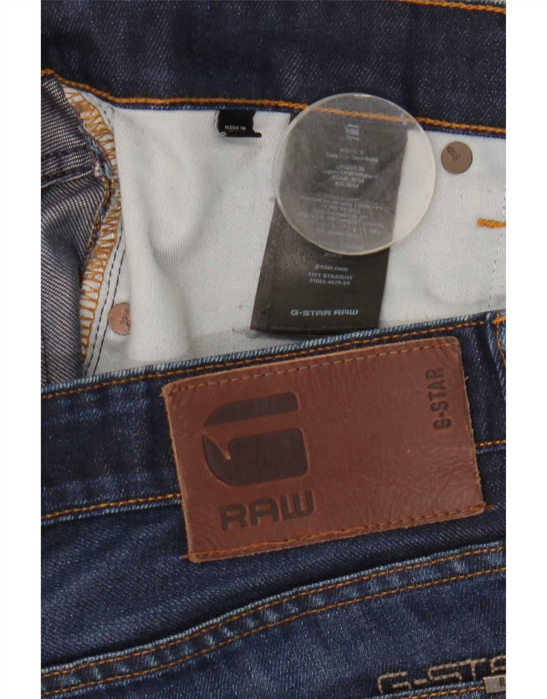 G-Star Herren Slim Jeans W38 L34 Marineblaue Baumwolle