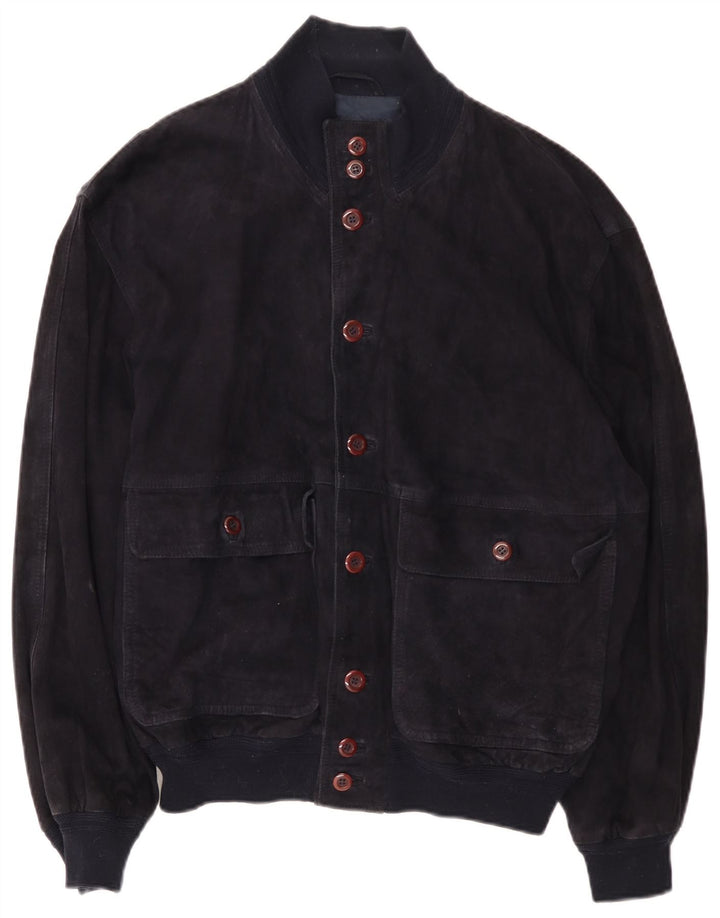 Vintage Herren Bomberjacke IT 50 Large Marineblau