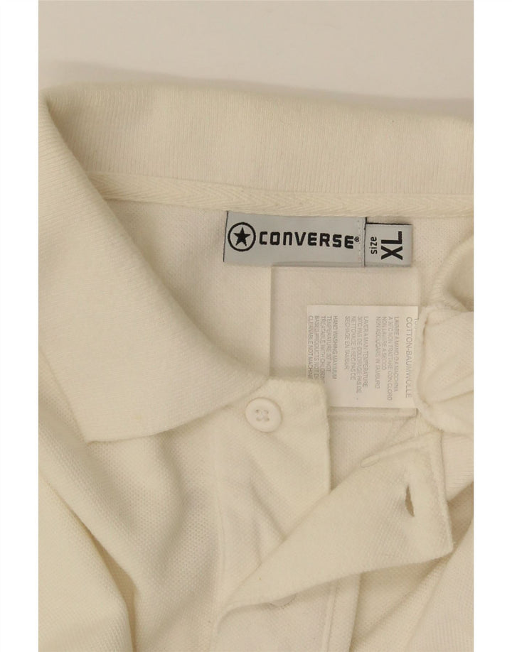 Converse Herren Poloshirt XL weiße Baumwolle