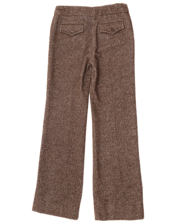 Gerade Chino-Hose für Damen von Zara, EU 36, XS, B26, L33, braun gefleckte Wolle
