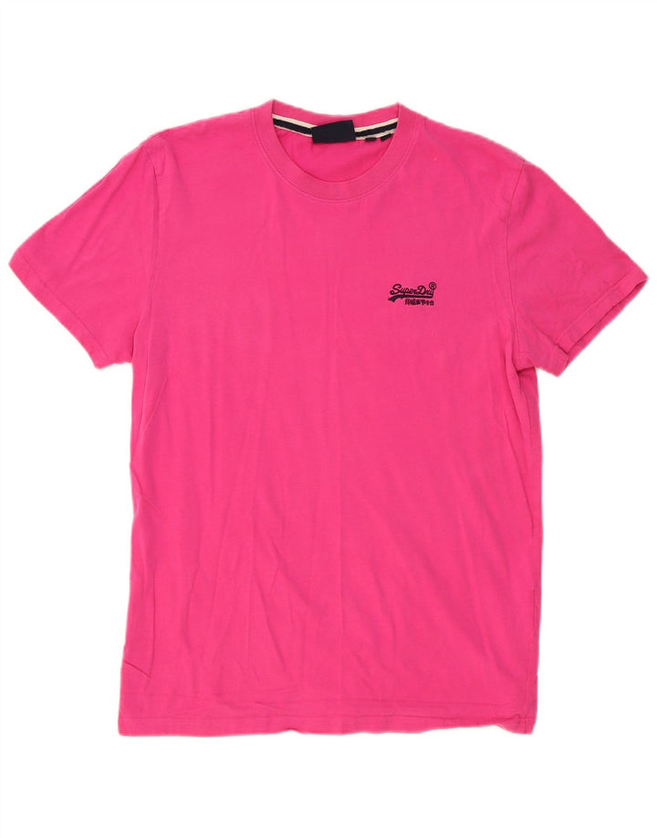 Superdry Herren T-Shirt Top Large Rosa Baumwolle