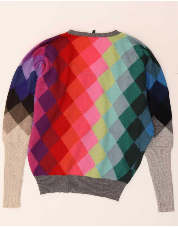Benetton Damen-Pullover mit U-Boot-Ausschnitt, Gr. 10, Größe S, mehrfarbig