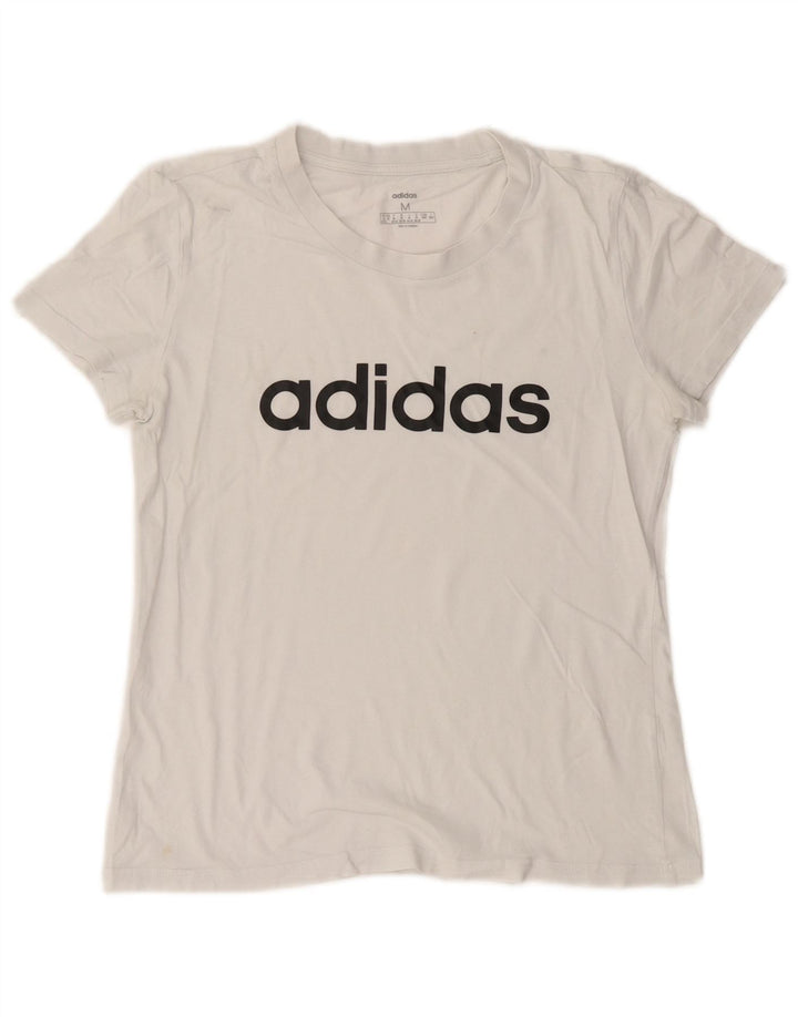 Adidas Damen Graphic T-Shirt Top UK 12/14 Medium Weiß