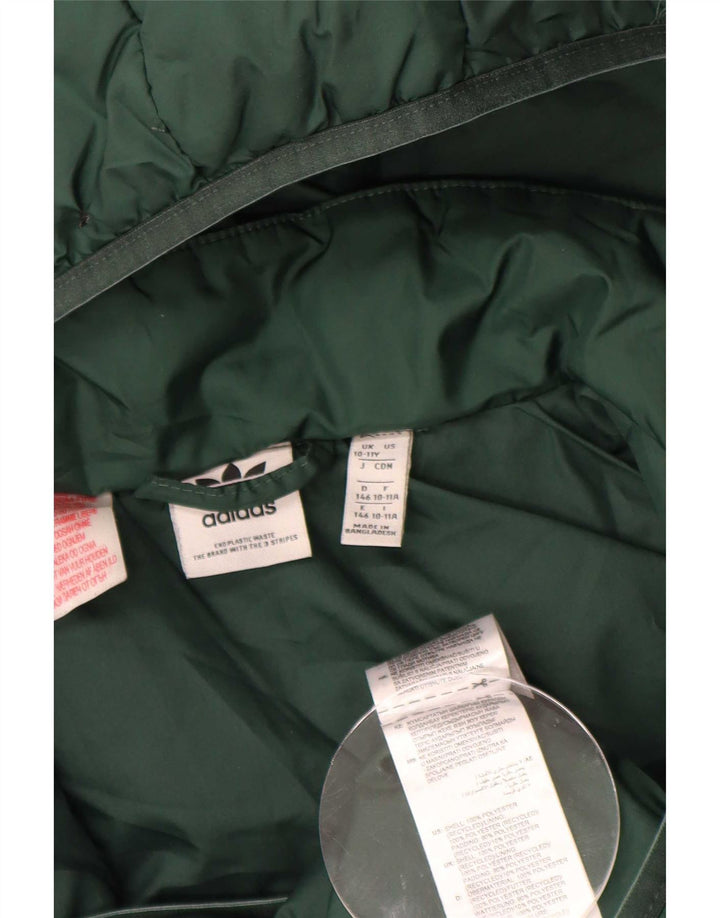 Adidas Jungen wattierte Jacke mit Kapuze, 10–11 Jahre, grünes Polyester