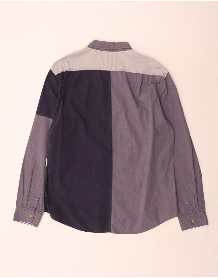 Desigual Herren-Hemd mit normaler Passform, 2XL, mehrfarbig, Patchwork-Baumwolle
