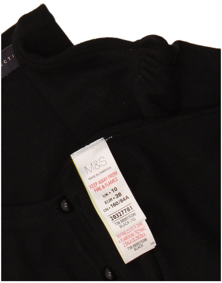 Marks & Spencer Damen-Cardigan-Pullover UK 10 Small Schwarze Viskose