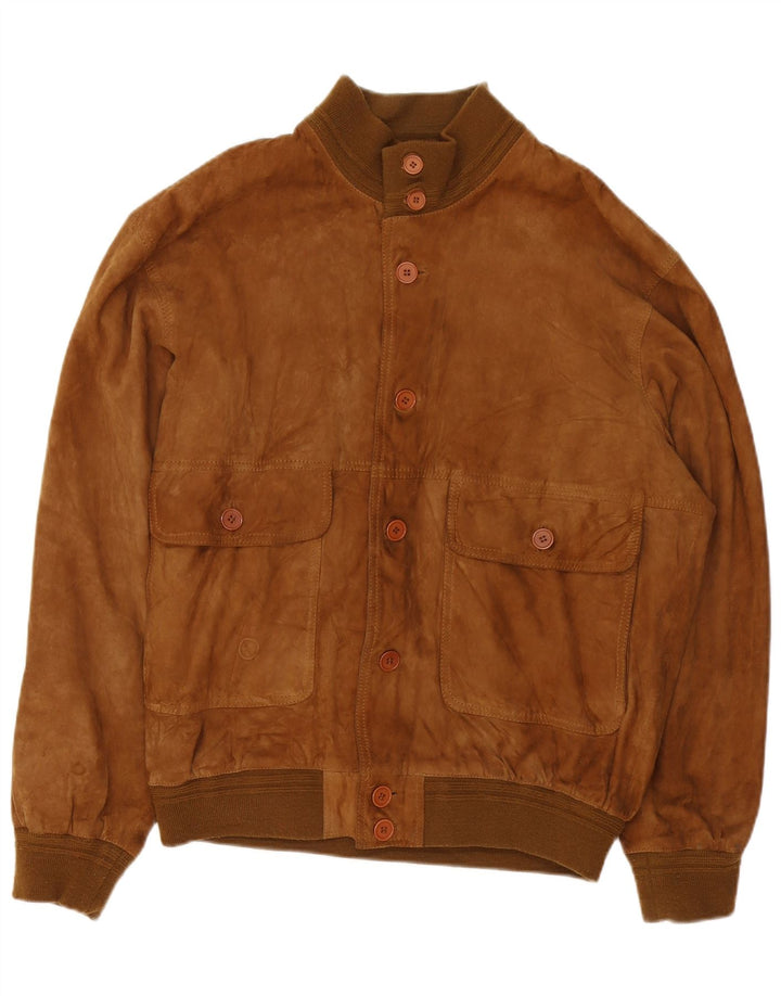 Vintage Herren Wildleder Bomberjacke IT 52 XL Braunes Leder