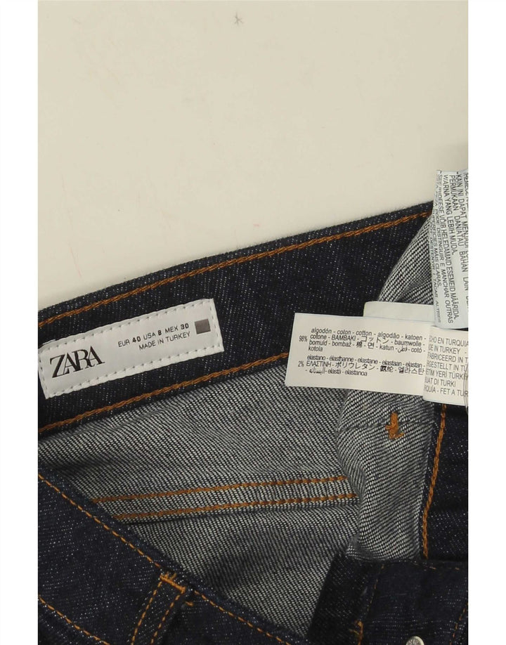 Zara Damen Bootcut Jeans EU 40 Medium W30 L27 Marineblaue Baumwolle