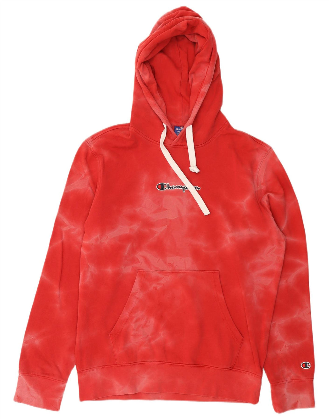 Champion Herren-Kapuzenpullover mit Grafik, Mittelrot, Batikfärbung