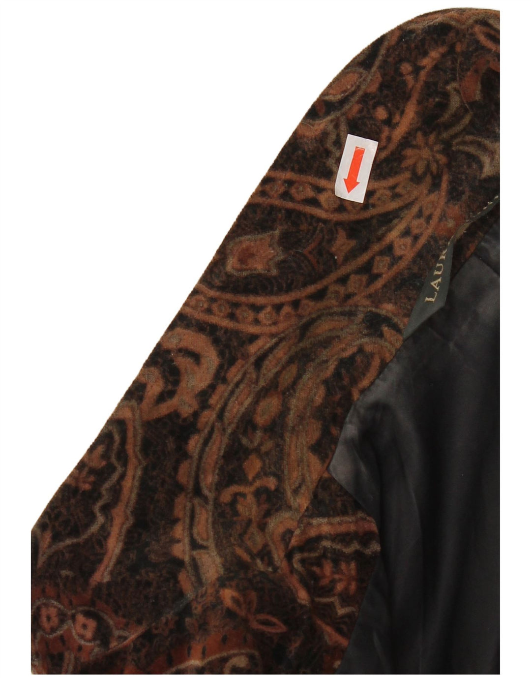 Laura Ashley Damen-Blazer aus Samt mit 2 Knöpfen, Gr. 8, klein, braun, Paisleymuster