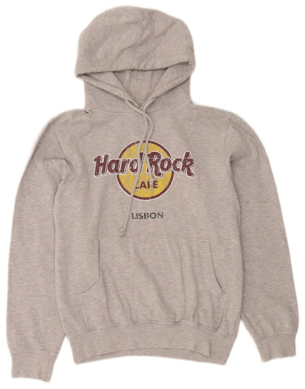 Hard Rock Cafe Damen-Kapuzenpullover mit Lissabon-Grafik, UK 14, mittelgraue Baumwolle
