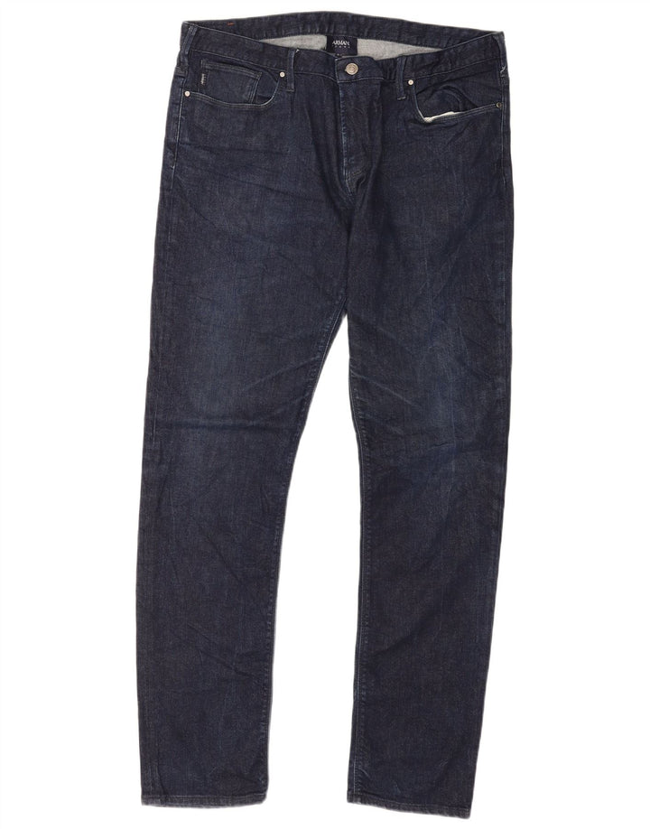 Armani Herren Slim Jeans W36 L34 Marineblaue Baumwolle