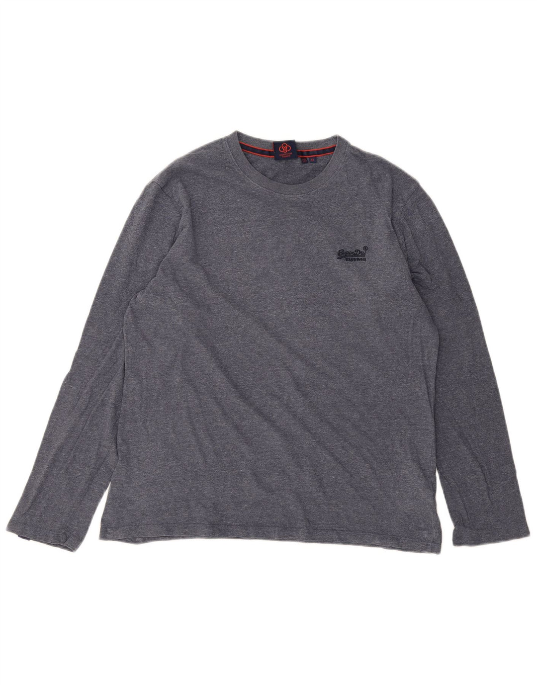 SUPERDRY Herren-Oberteil, langärmelig, XL, blau meliert, Baumwolle