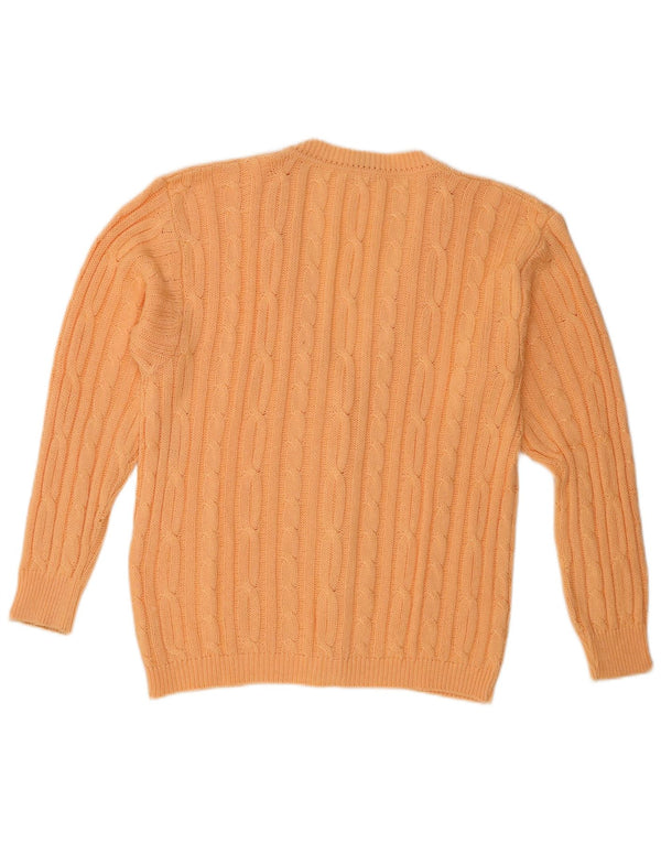 Piu Verona Damen-Cardigan-Pullover UK 16 Large Orange Baumwolle