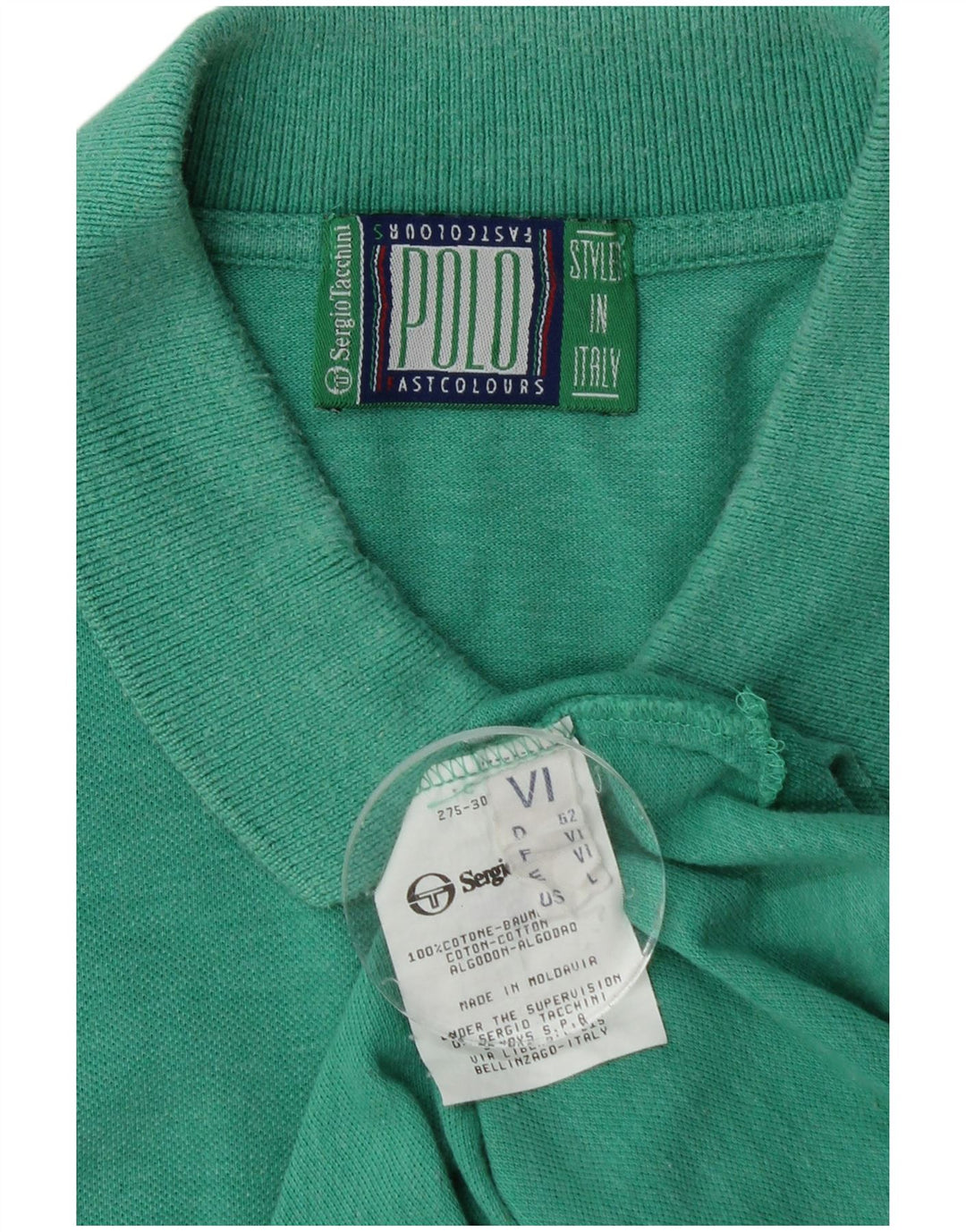 Sergio Tacchini Herren-Poloshirt, große grüne Baumwolle