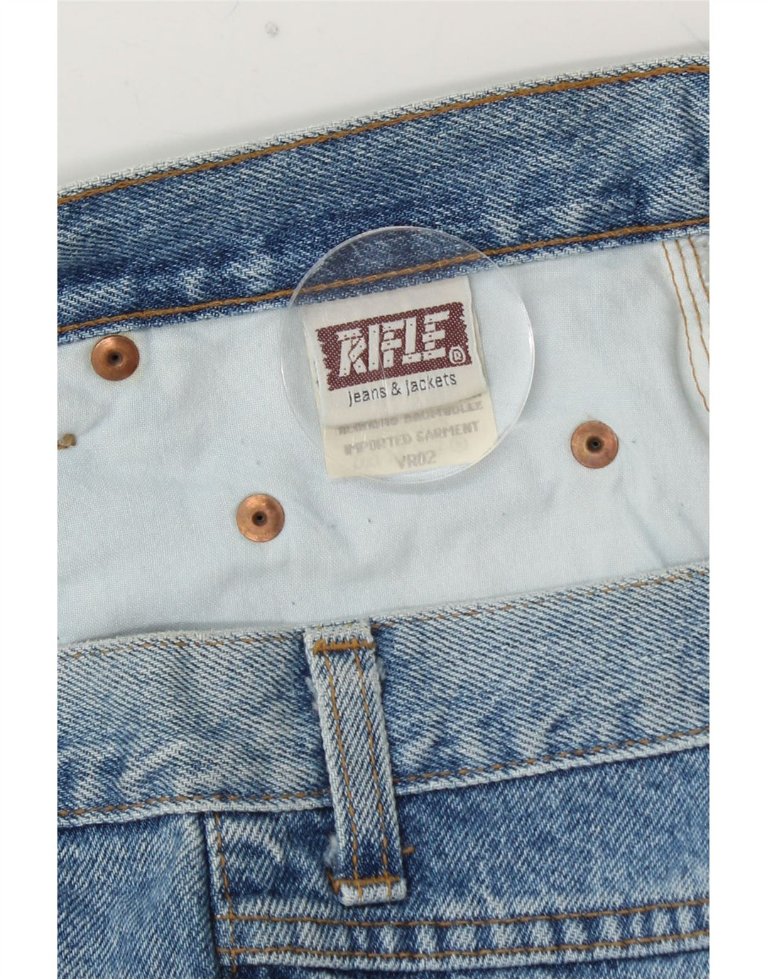 RIFLE Kurz geschnittene, lockere Herrenjeans, W36, L26, blaue Baumwolle