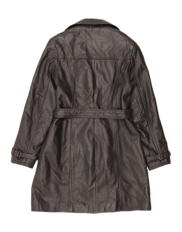 Conbipel Womens Leather Coat IT 46 Large Black Leather