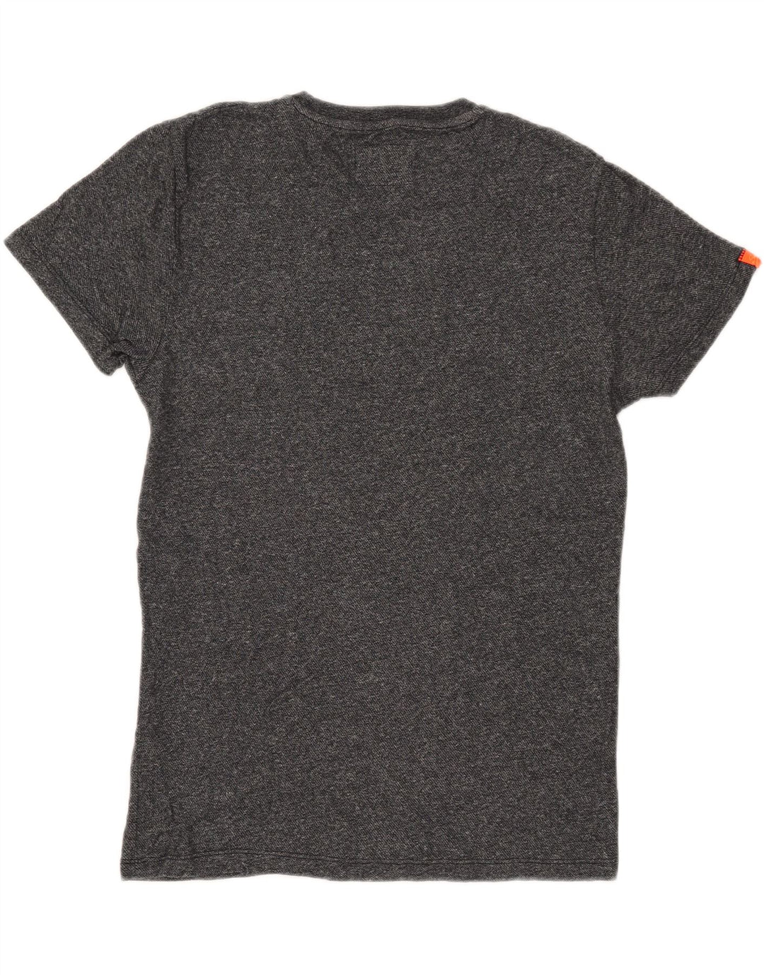 Superdry Herren T-Shirt-Oberteil aus mittelgrau gefleckter Baumwolle