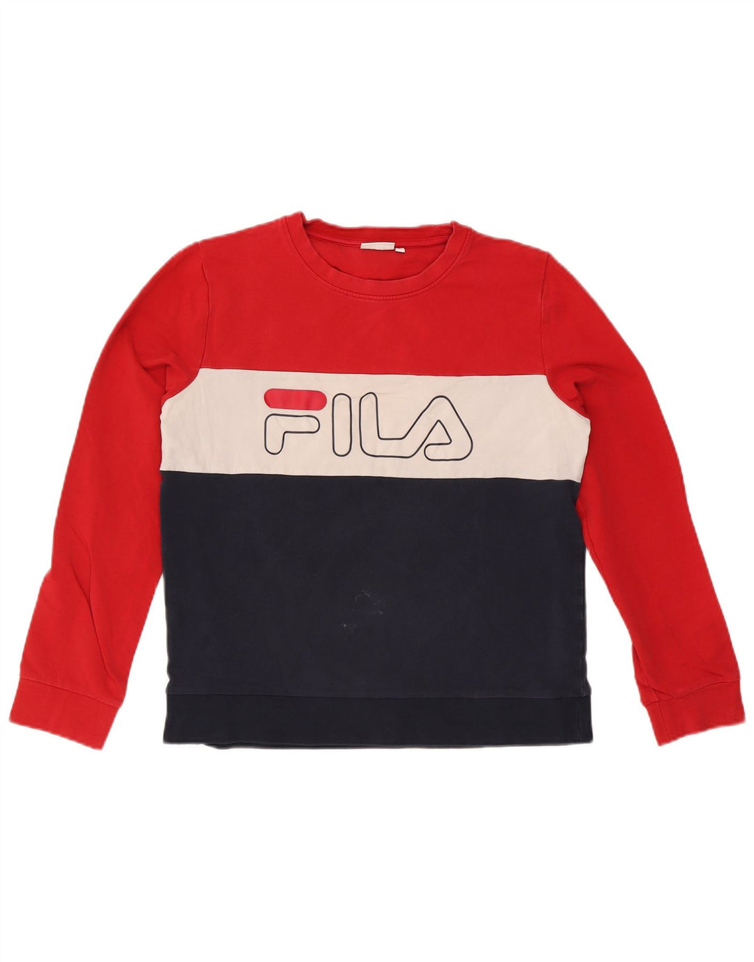 Fila Damen Grafik-Sweatshirt-Pullover UK 16 Large Mehrfarbiger Farbblock