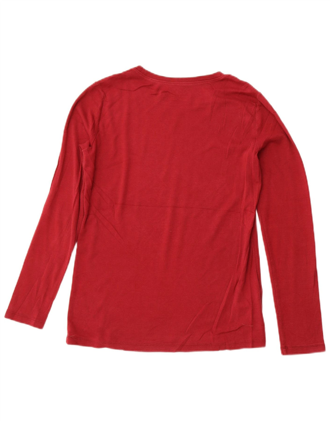 EDDIE BAUER Damen Top Langarm UK 14 Large Burgund Baumwolle