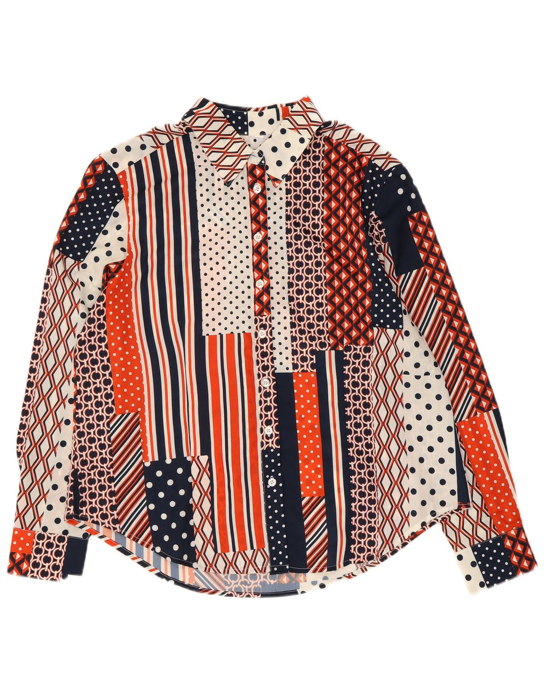 Vintage Damen Shirt UK 18 XL Mehrfarbiges Patchwork