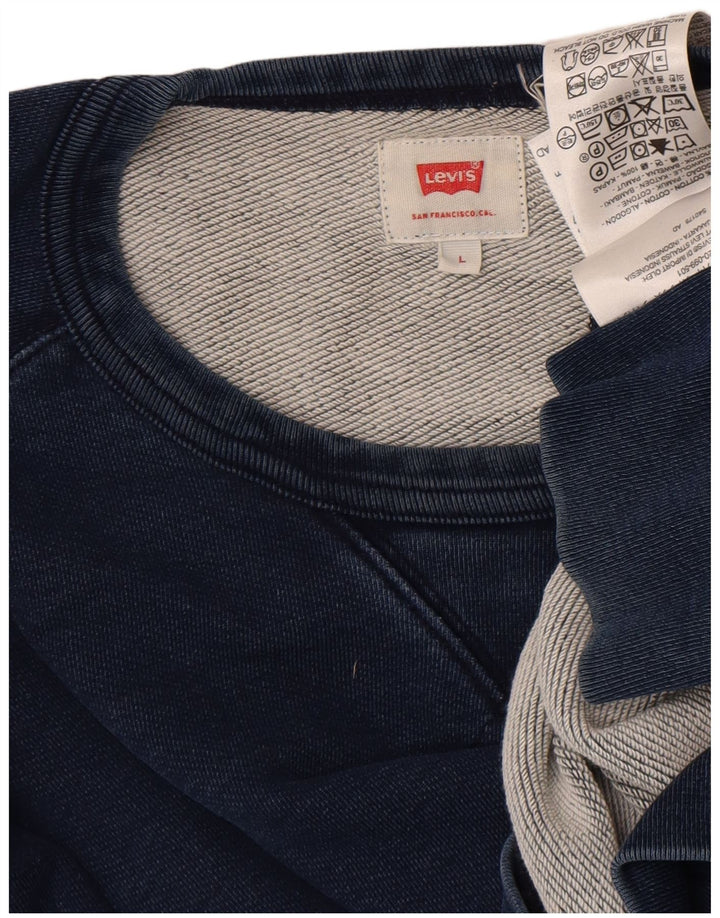 Levi's Herren-Sweatshirt-Pullover, groß, marineblau, Baumwolle