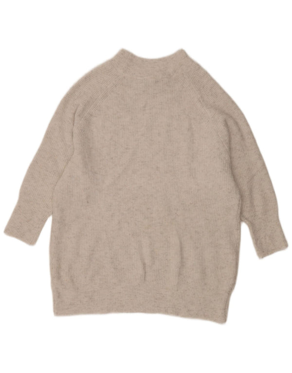 Topshop Damen Longline Rollkragenpullover Pullover UK 10 Small Grau meliert
