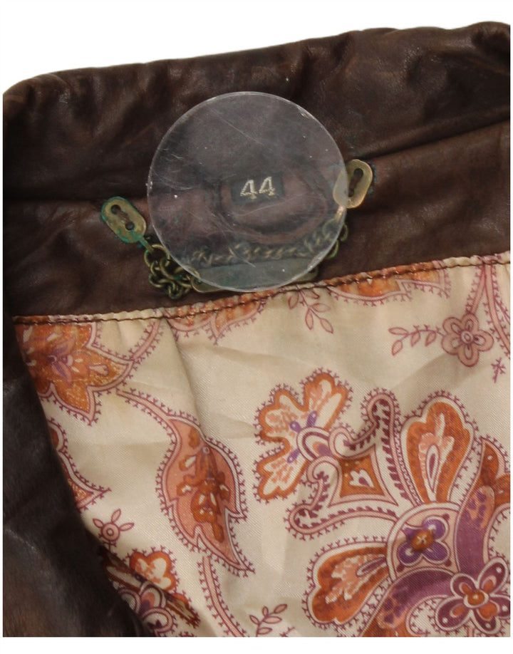 Vintage Damen Übergroße Lederjacke EU 44 XL Braunes Leder