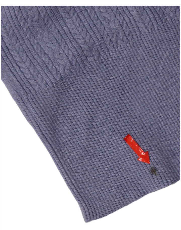 Marks & Spencer Damen-Pullover mit Rundhalsausschnitt, Gr. 8, Blau, Viskose
