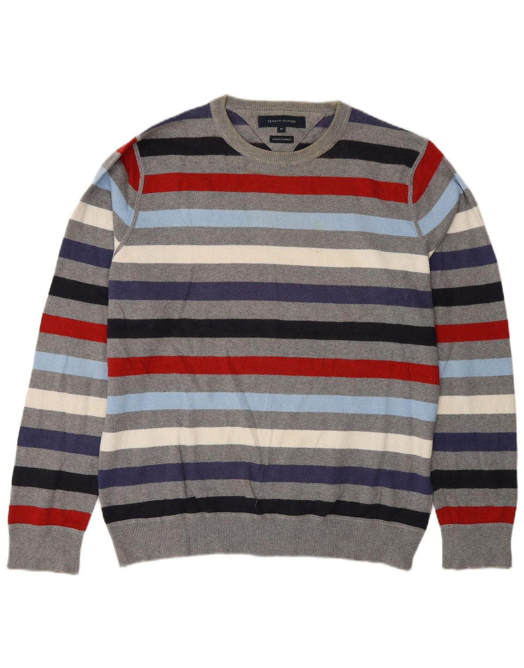 Tommy Hilfiger Herren-Pullover mit Rundhalsausschnitt, mittelgroß, mehrfarbig gestreift