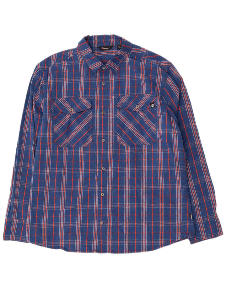 Berghaus Herren-Flanellhemd, groß, blau kariert, Polyamid
