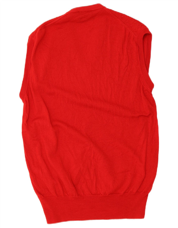 MORGANO Herren Weste Tank Top Kleine rote Wolle