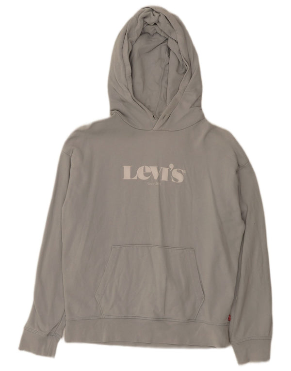 Levi's Damen-Kapuzenpullover mit Grafik, übergroß, Gr. 10, Größe S, Grau, Baumwolle