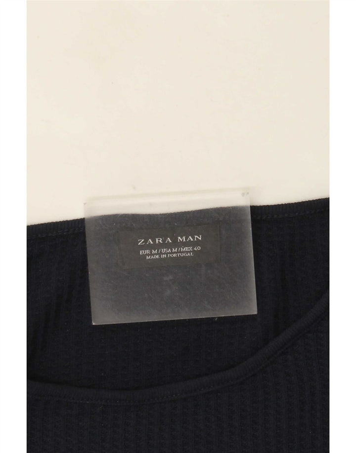 Zara Herren-Pullover mit U-Boot-Ausschnitt, mittelgroß, Marineblau