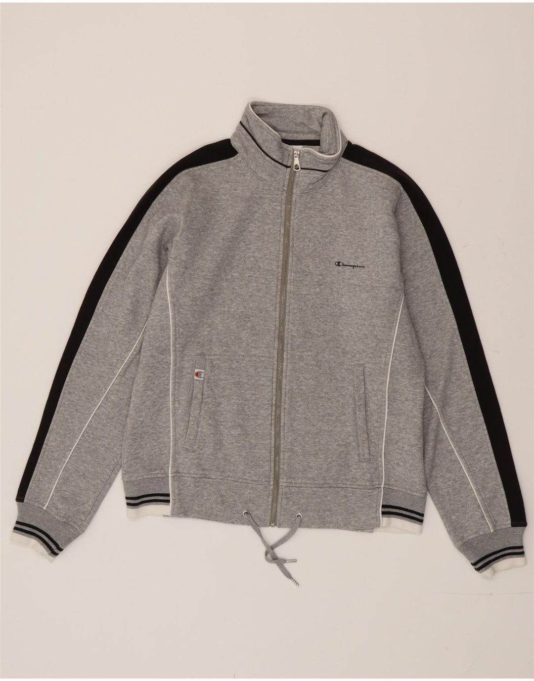 Champion Damen-Trainingsanzug-Top-Jacke, UK 16, Größe L, Grau, Colourblock-Baumwolle