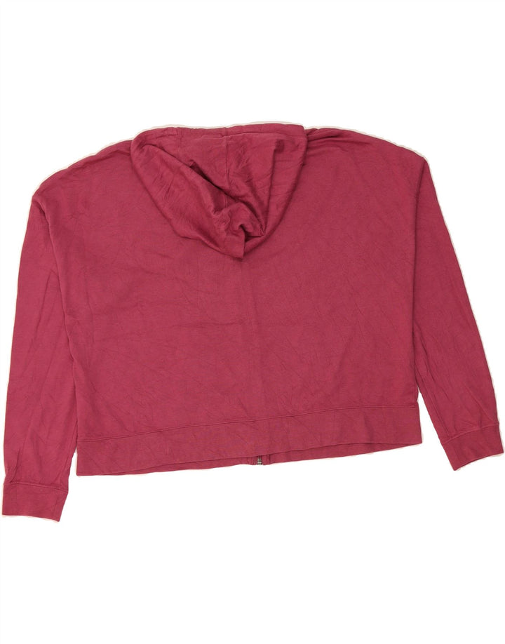 NIKE Womens Crop Oversized Zip Hoodie Sweater UK 16 Large Pink Polyester Vintage Nike and Second-Hand Nike from Messina Hembry 
