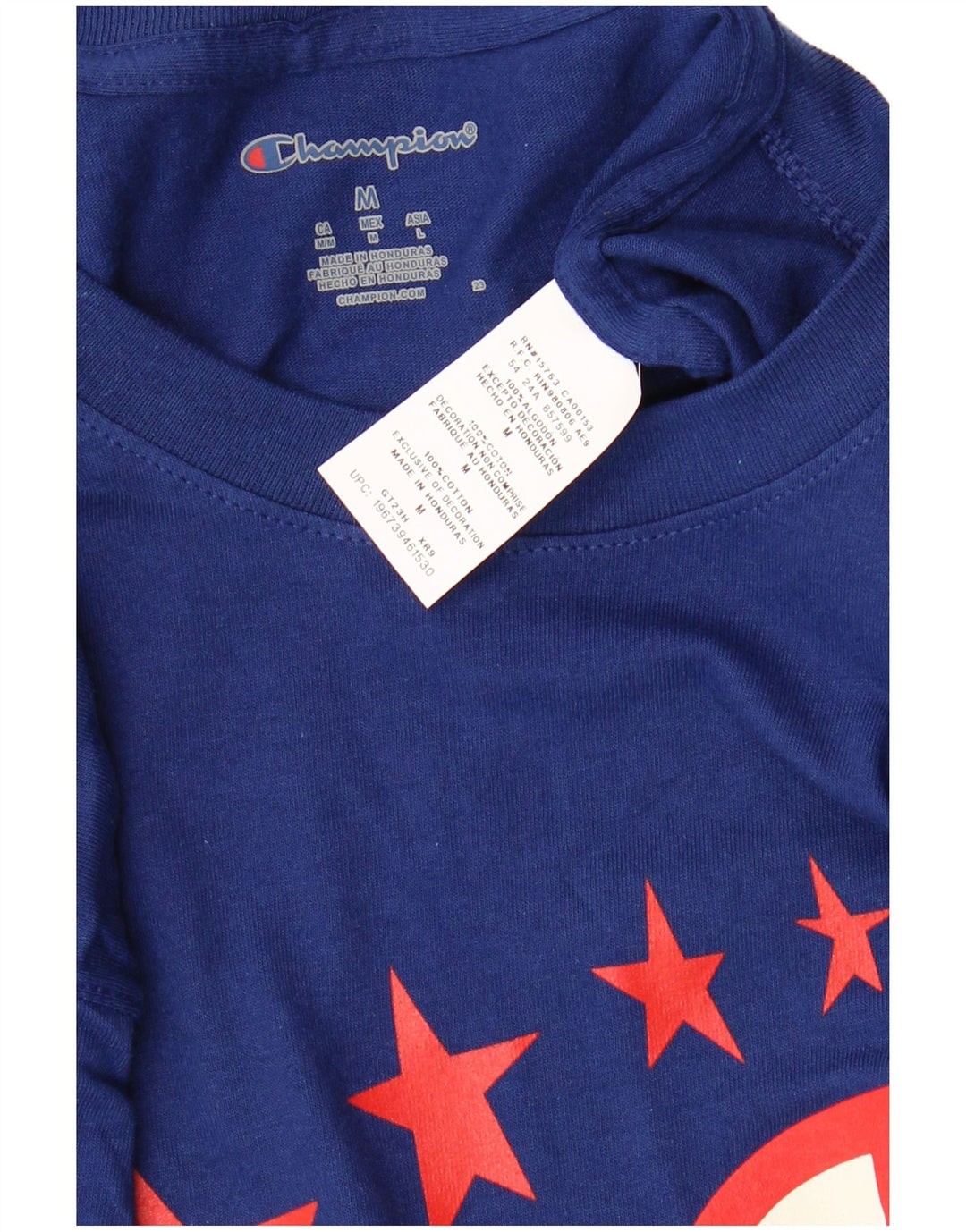 CHAMPION Herren-T-Shirt mit Grafik, mittelmarineblaue Baumwolle