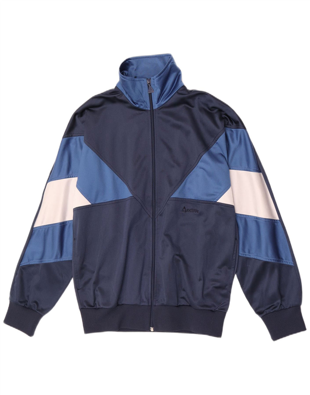 Active Herren-Trainingsanzug-Top-Jacke, mittelgroß, Marineblau, Farbblock
