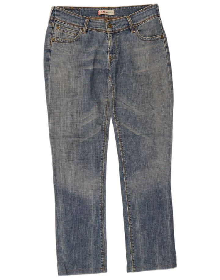 Levi's Damen 570 Straight Jeans W32 L31 Blaue Baumwolle
