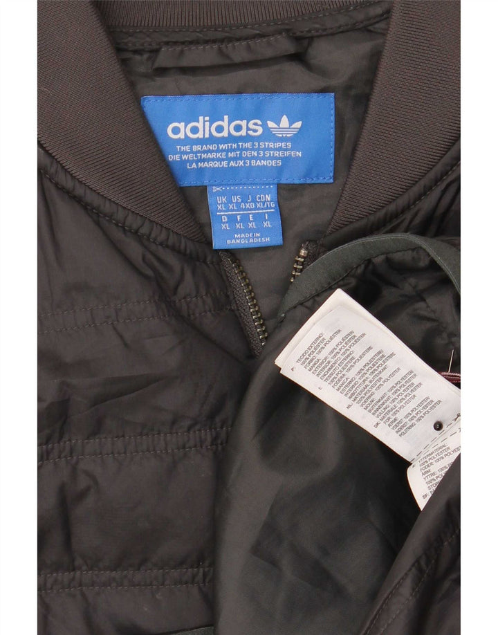 Adidas Herren Wattierte Jacke UK 42 XL Schwarz Polyester